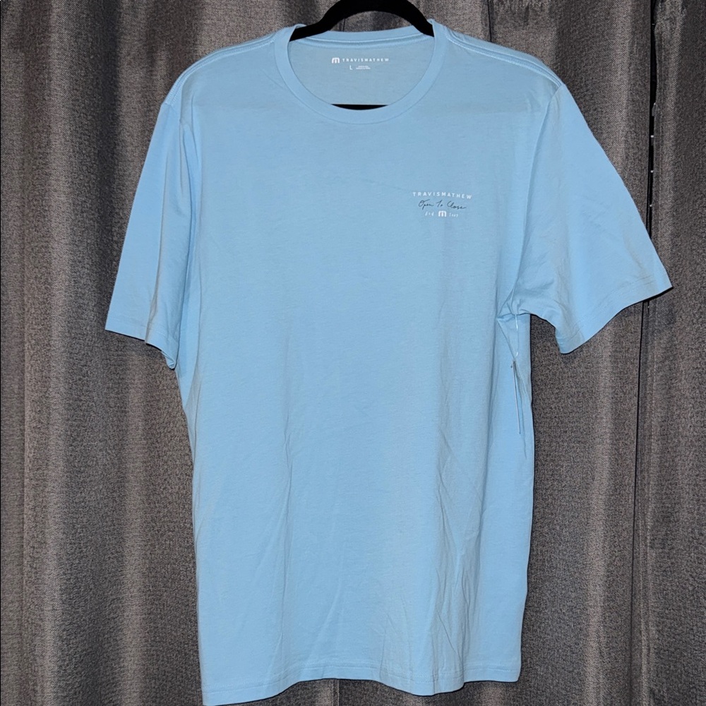 NWT Travis Mathew Open to Close Light Blue T-Shirt